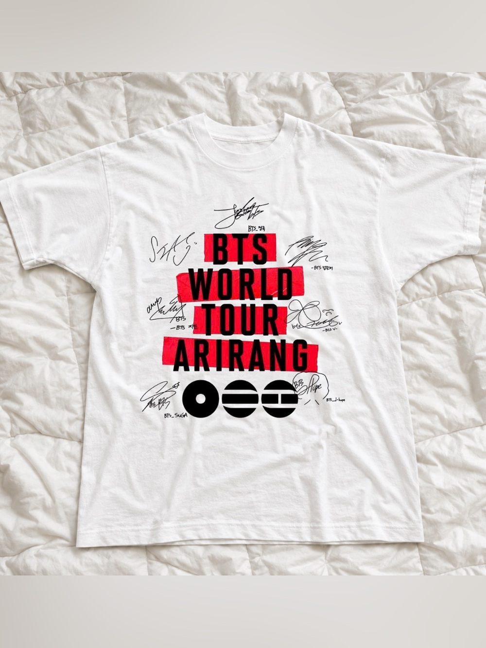 World Tour Arirang Of BTS K-pop Graphic Tee - White Vintage style